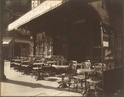 Kawiarnia, Avenue de la Grande-Armee, 1924-1925. autorstwa Eugène Atget