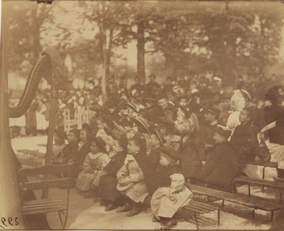 Guignol, Ogrody Luksemburskie autorstwa Eugène Atget