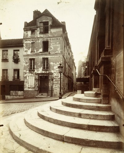 Rue de la Montagne-Sainte-GenevievŠ z cyklu Sztuka starego Paryża autorstwa Eugène Atget