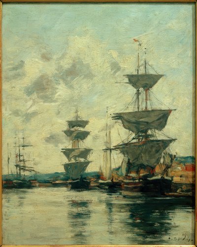 Basen portu Deauville autorstwa Eugene Louis Boudin