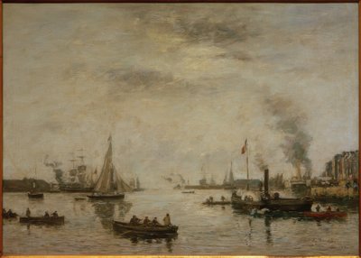 Le Havre, widok na port autorstwa Eugene Louis Boudin