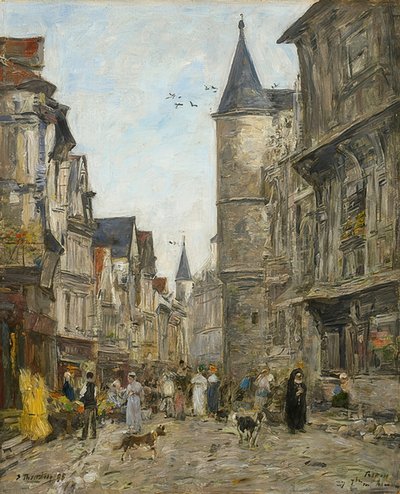 Rue Saint-Romain, Rouen. 1895 autorstwa Eugene Louis Boudin