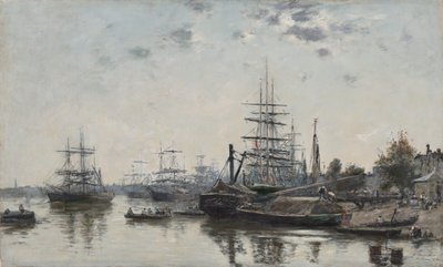 Widok na Bordeaux, od Quai des Chartrons autorstwa Eugène Boudin