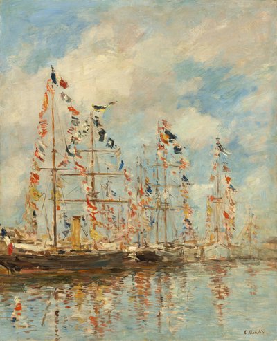 Basen jachtowy w Trouville-Deauville autorstwa Eugène Boudin