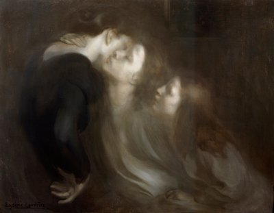 Pocałunek Matki, koniec lat 90. XIX wieku. autorstwa Eugène Carrière