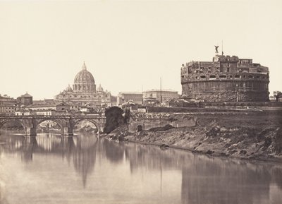 Widok na Zamek Świętego Anioła. S. Pietro, 1848-52. autorstwa Eugène Constant