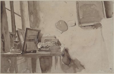 Narożnik pracowni, ok. 1825 r. autorstwa Eugène Delacroix