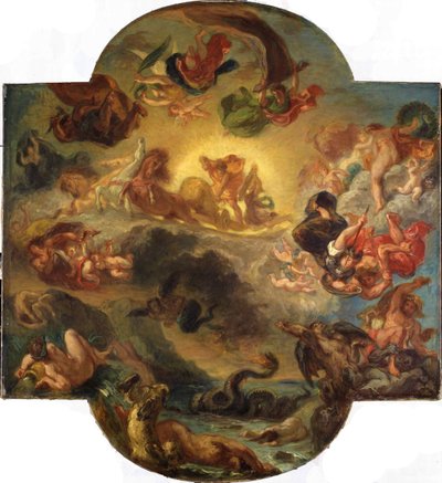 Apollo pokonując wężowego Pythona, c. 1853. autorstwa Ferdinand Victor Eugene Delacroix