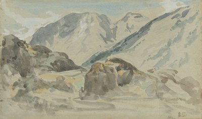 górski krajobraz autorstwa Eugène Delacroix