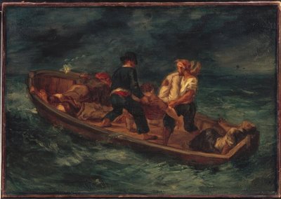 Łódź z rozbitkami autorstwa Ferdinand Victor Eugene Delacroix
