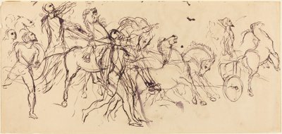 Wozy rydwanów prosto i odwrotnie. autorstwa Eugène Delacroix