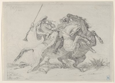 Zderzenie jeźdźców mauretańskich, 1834., 1834. autorstwa Eugène Delacroix