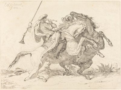 Spotkanie jeźdźców mauretańskich (Rencontre de Cavaliers Maures) autorstwa Eugène Delacroix