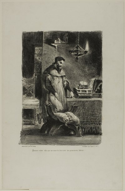 Faust w swoim gabinecie, z Fausta autorstwa Eugène Delacroix