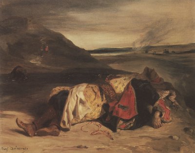 Francuski: La mort de Hassan autorstwa Eugène Delacroix