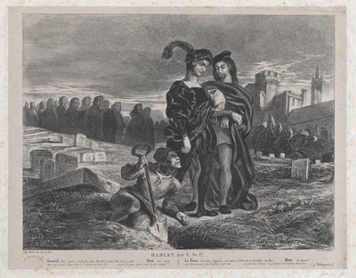 Hamlet kontemplujący czaszkę Yoricka, 1828., 1828. autorstwa Eugène Delacroix