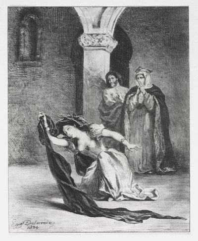 Hamlet: Pieśń Ofelii autorstwa Eugène Delacroix