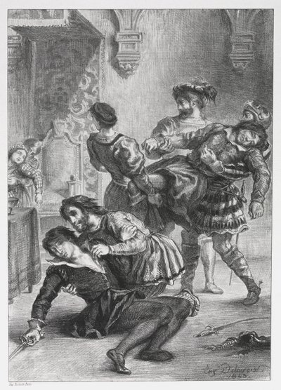 Hamlet: Śmierć Hamleta autorstwa Eugène Delacroix