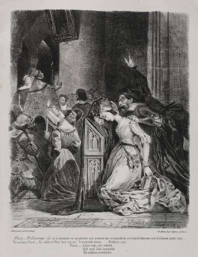 Ilustracje do Fausta: Małgorzata w kościele autorstwa Eugène Delacroix