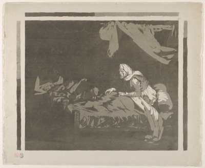Wnętrze Szpitala Wojskowego, 1828 lub wcześniej., 1828 lub wcześniej. autorstwa Eugène Delacroix