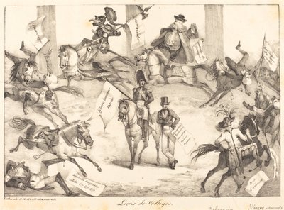 Lekcja skakania (jazda sztuczką) autorstwa Eugène Delacroix