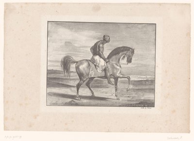 Mężczyzna na koniu na pustyni autorstwa Eugène Delacroix