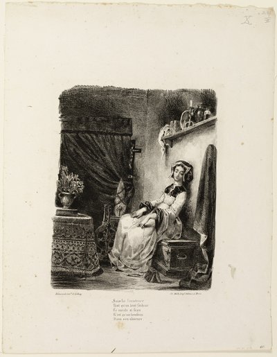 Małgorzata przy kołowrotku autorstwa Eugène Delacroix