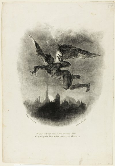 Latający Mefistofeles autorstwa Eugène Delacroix