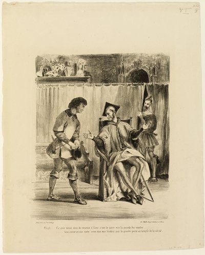 Mefistofeles przyjmuje ucznia autorstwa Eugène Delacroix