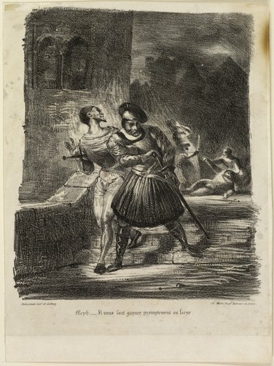 Mefistofeles i Faust Uciekający po pojedynku autorstwa Eugène Delacroix