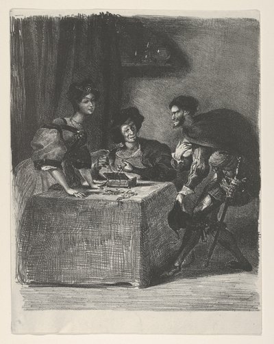 Mefistofeles przedstawia się Marcie Goethe, Faust, 1825-27., 1825-27. autorstwa Eugène Delacroix