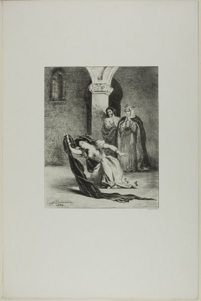 Pieśń Ofelii autorstwa Eugène Delacroix