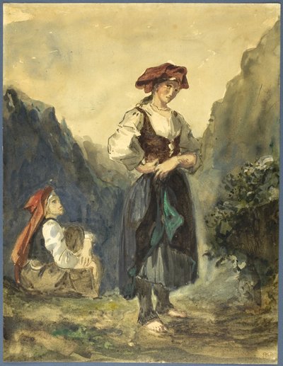Wieśniaczki z regionu Eaux-Bonnes autorstwa Eugène Delacroix