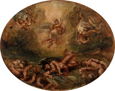 Święty Michał pokonuje diabła autorstwa Eugène Delacroix
