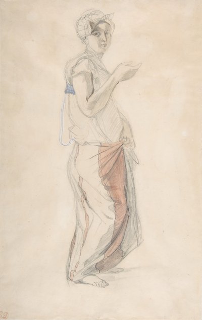 Stojąca kobieta w stroju marokańskim, ca. 1834. autorstwa Eugène Delacroix