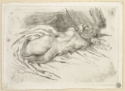 Studium kobiety widzianej z tyłu autorstwa Eugène Delacroix