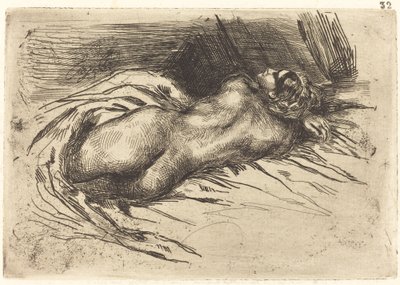 Studium kobiety widziane z tyłu autorstwa Eugène Delacroix