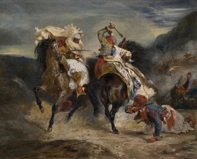 Walka Giaoura i Hassana autorstwa Eugène Delacroix