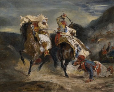 Walka Giaoura i Hassana, 1826. autorstwa Eugène Delacroix