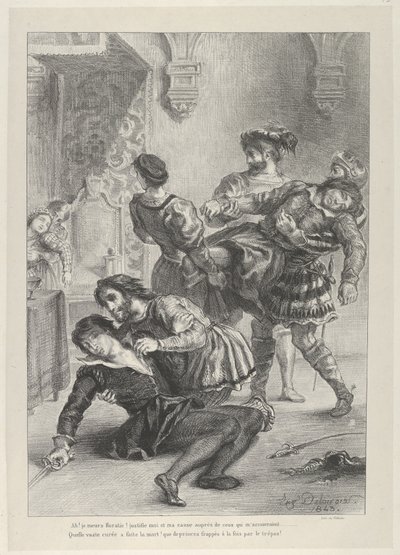 Śmierć Hamleta, 1843., 1843. autorstwa Eugène Delacroix