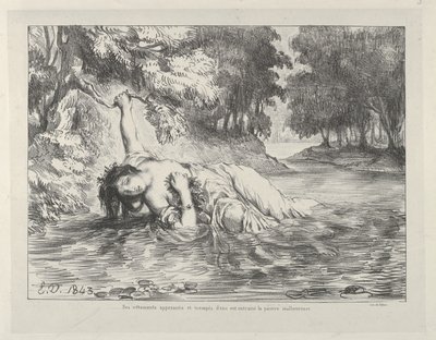 Śmierć Ofelii, 1843., 1843. autorstwa Eugène Delacroix