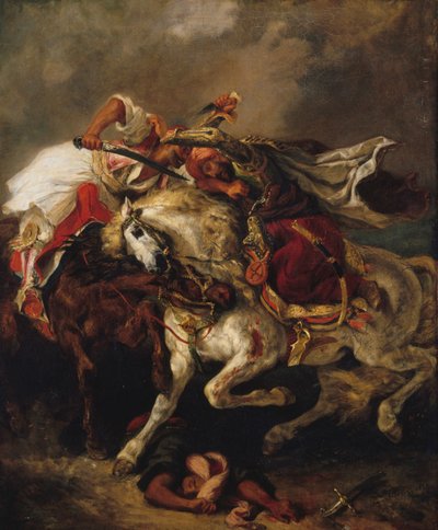 Walka między Giaurem a Paszą, 1835. autorstwa Eugène Delacroix