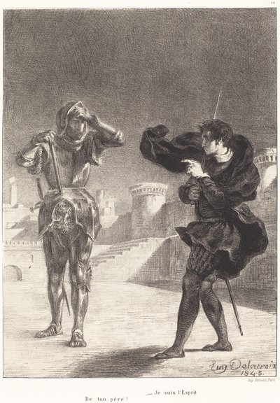 Duch na tarasie (Akt I, scena V) autorstwa Eugène Delacroix