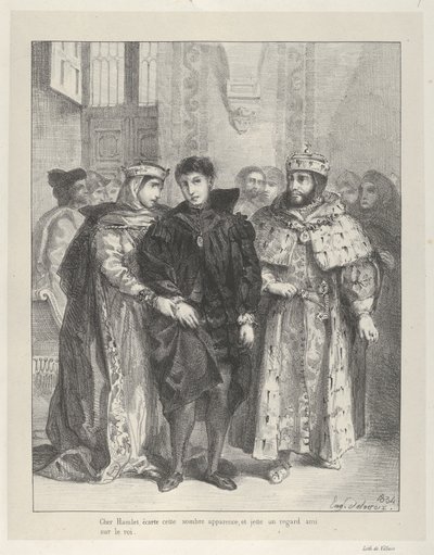 Królowa próbuje pocieszyć Hamleta, 1834., 1834. autorstwa Eugène Delacroix