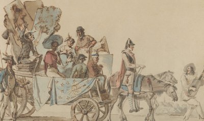 Trupa teatralna w drodze, 1818. autorstwa Eugène Delacroix
