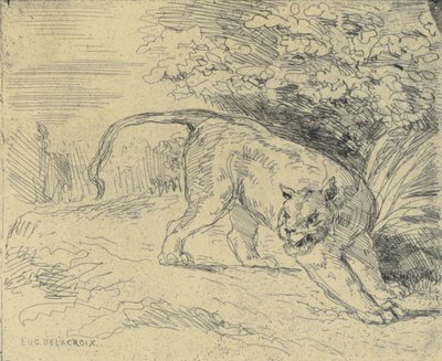 Tigre en Arrêt autorstwa Eugène Delacroix