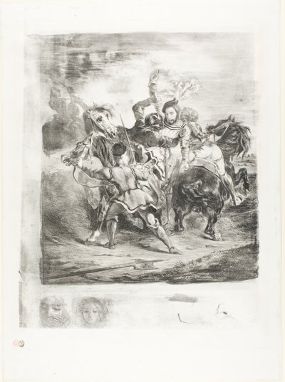 Weislingen zaatakowany przez ludzi Goetza autorstwa Eugène Delacroix