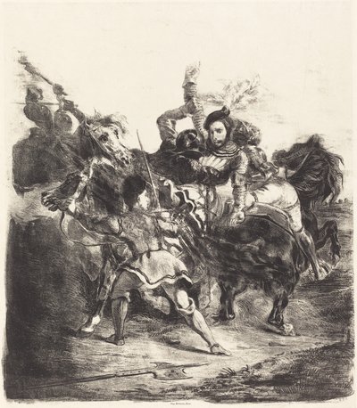 Weislingen zaatakowane przez siły Goetza autorstwa Eugène Delacroix
