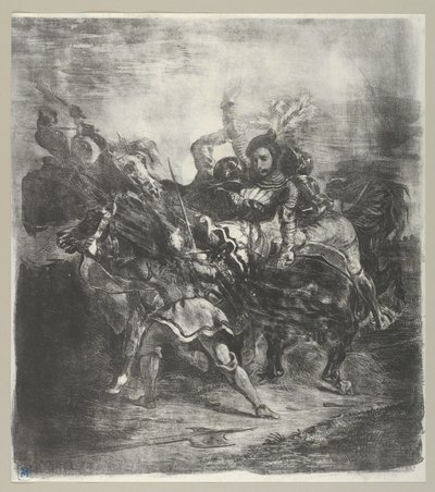 Weislingen zaatakowane przez ludzi Goetza, 1836-43., 1836-43. autorstwa Eugène Delacroix