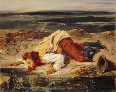 Ranny rozbójnik owczarek rzymski, ok. 1825 r. autorstwa Eugène Delacroix